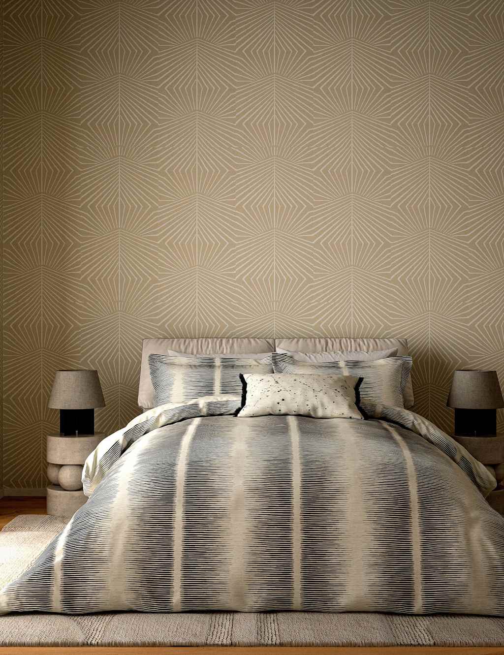 Harlequin Pure Cotton Chaco Bedding Set - Double (4 ft 6) - Charcoal - Available at M&S