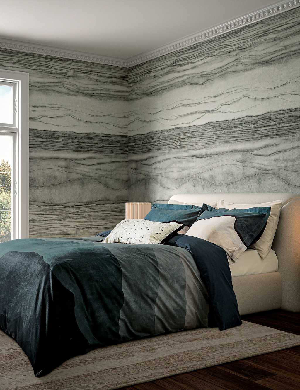 Harlequin Pure Cotton Sedimentary Bedding Set - Single (3 ft) - Blue Mix - Available at M&S