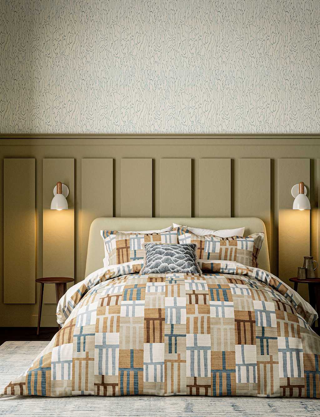 Harlequin Pure Cotton Monolith Bedding Set - Double (4 ft 6) - Multi - Available at M&S