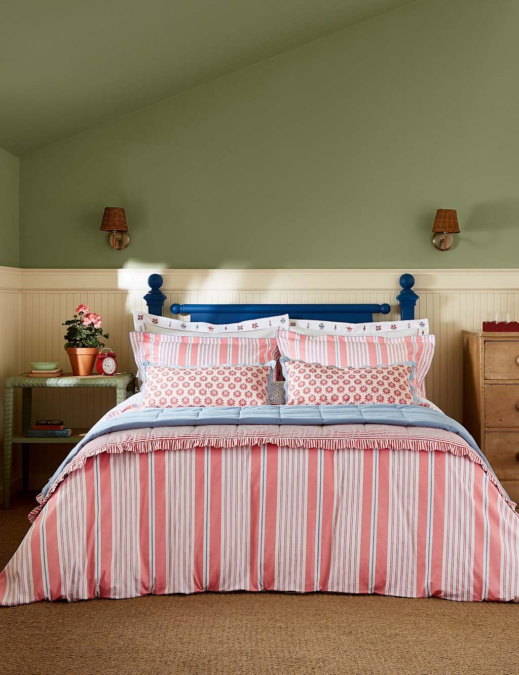 Joules Pure Cotton Siesta To Fiesta Throw Blue