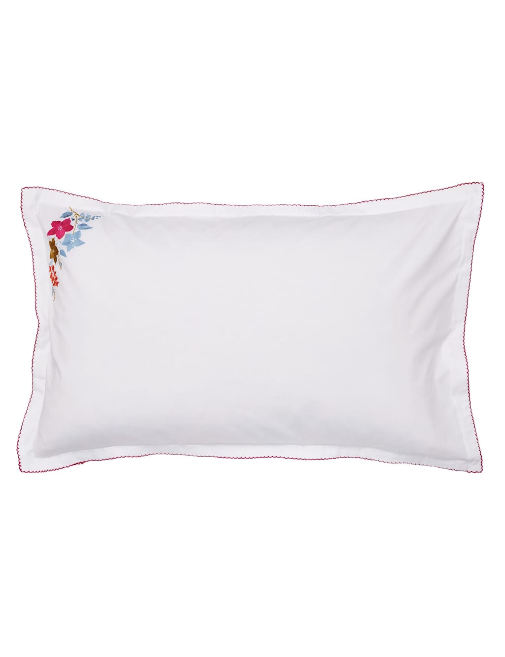 Land & Shore 2 Pack Fia Pure Cotton Pillowcases - White Mix - Available at M&S