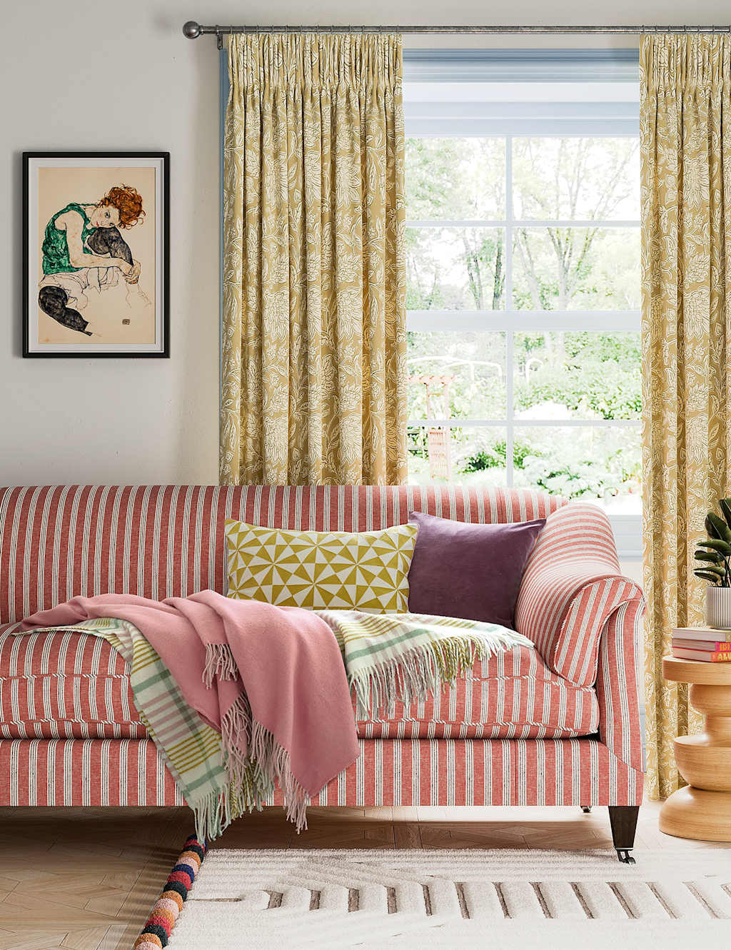 Land & Shore Wool Blend Checked Throw - Extra Large - Multi - Available at M&S