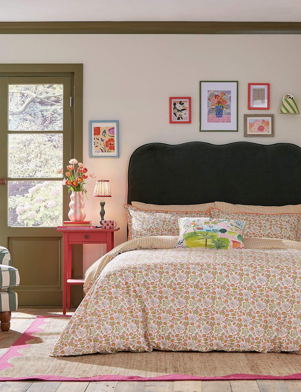 Land & Shore Pure Cotton Rudie Bedding Set - King Size (5 ft) - Multi - Available at M&S