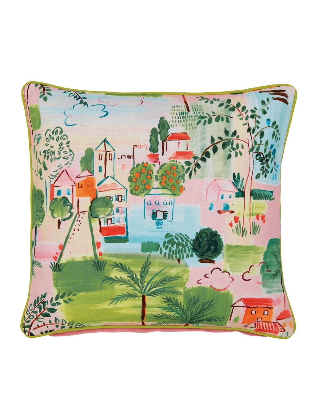 Land & Shore Pure Cotton Patterned Cushion - Multi - Available at M&S
