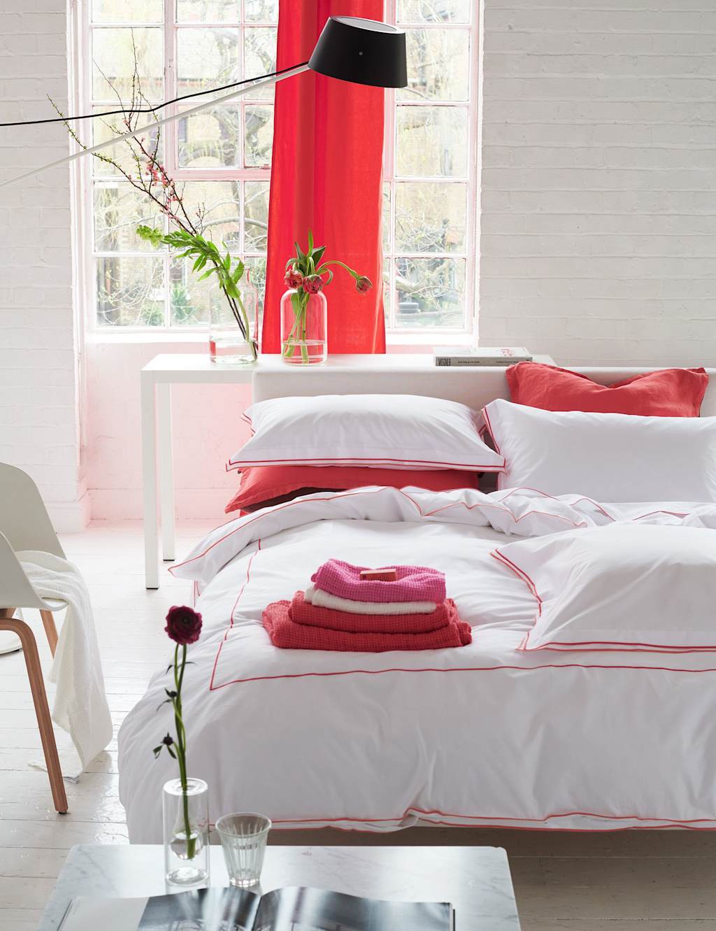 Designers Guild Pure Cotton Astor Bedding Set - Single (3 ft) - Pink Mix - Available at M&S