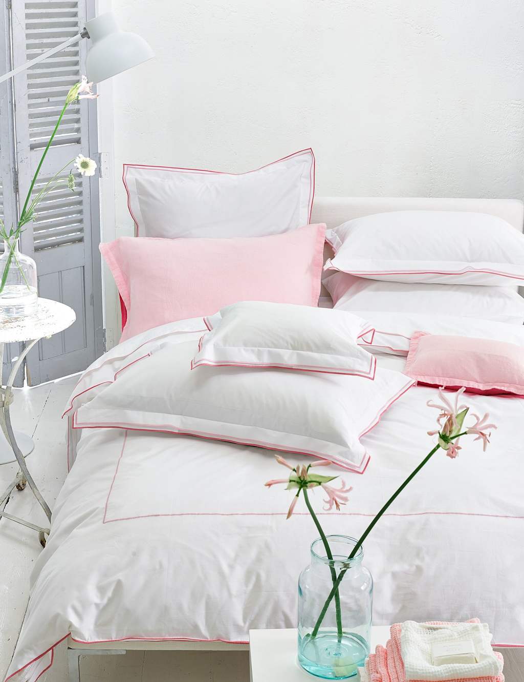 Designers Guild Pure Cotton Astor Bedding Set - Super King Size (6 ft) - Light Pink Mix - Available at M&S