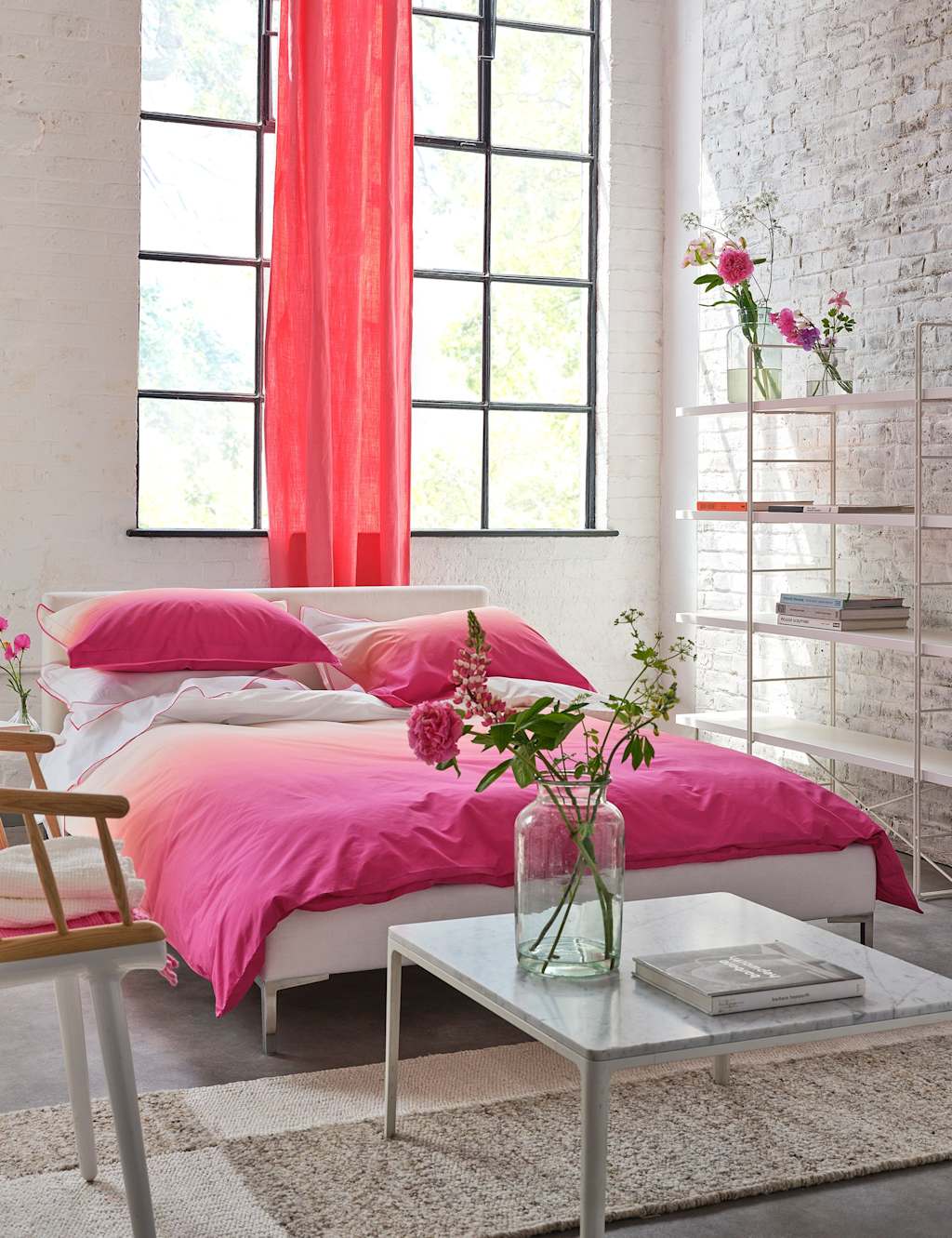 Designers Guild Pure Cotton Savoie Bedding Set - Super King Size (6 ft) - Pink Mix - Available at M&S