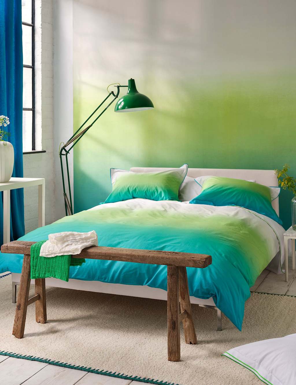 Designers Guild Pure Cotton Savoie Bedding Set - Single (3 ft) - Green Mix - Available at M&S