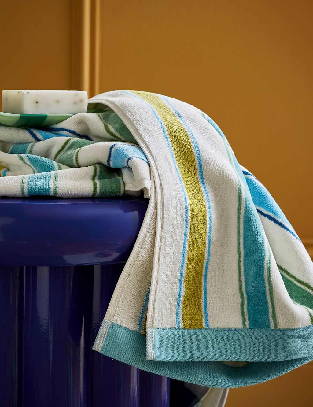 Land & Shore Pure Cotton Barrow Stripe Towel - Bath Towel - Multi - Available at M&S