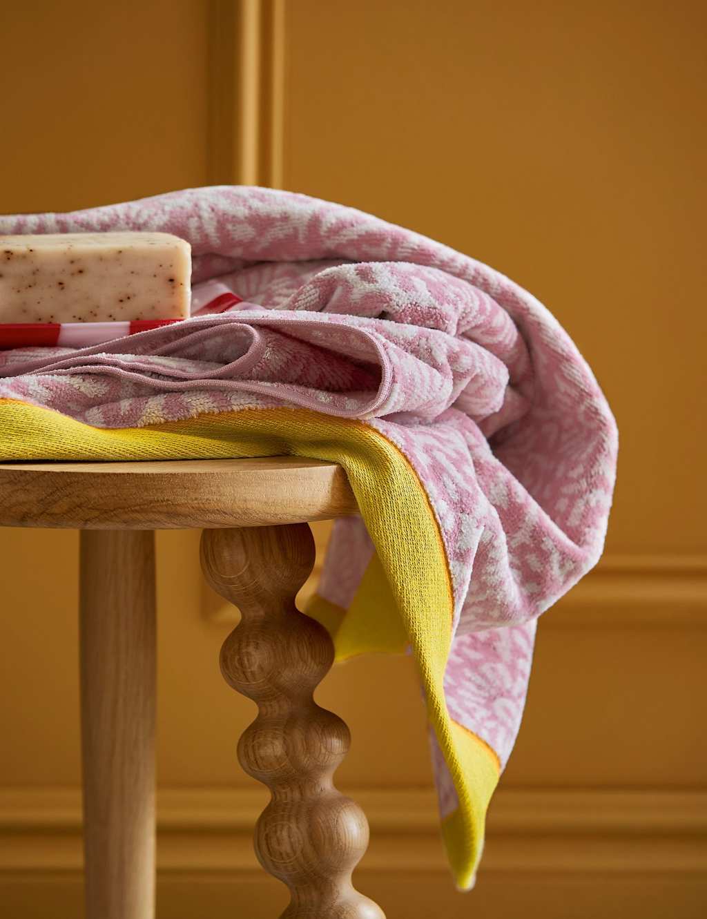 Land & Shore Pure Cotton Aster Towel - Bath Towel - Pink Mix - Available at M&S