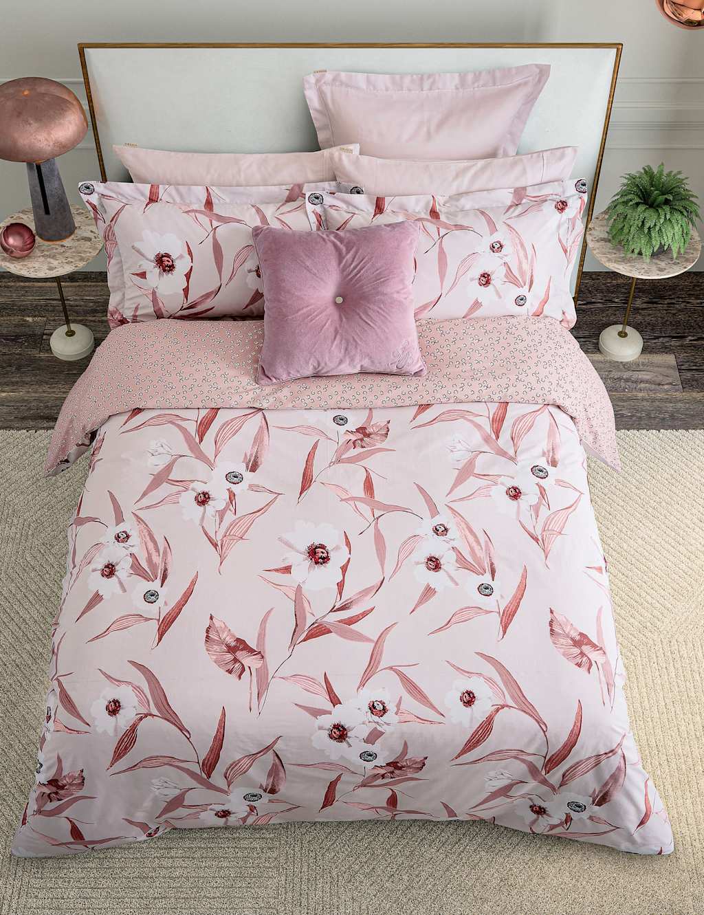 Ted Baker Pure Cotton Cabana Bedding Set Pink