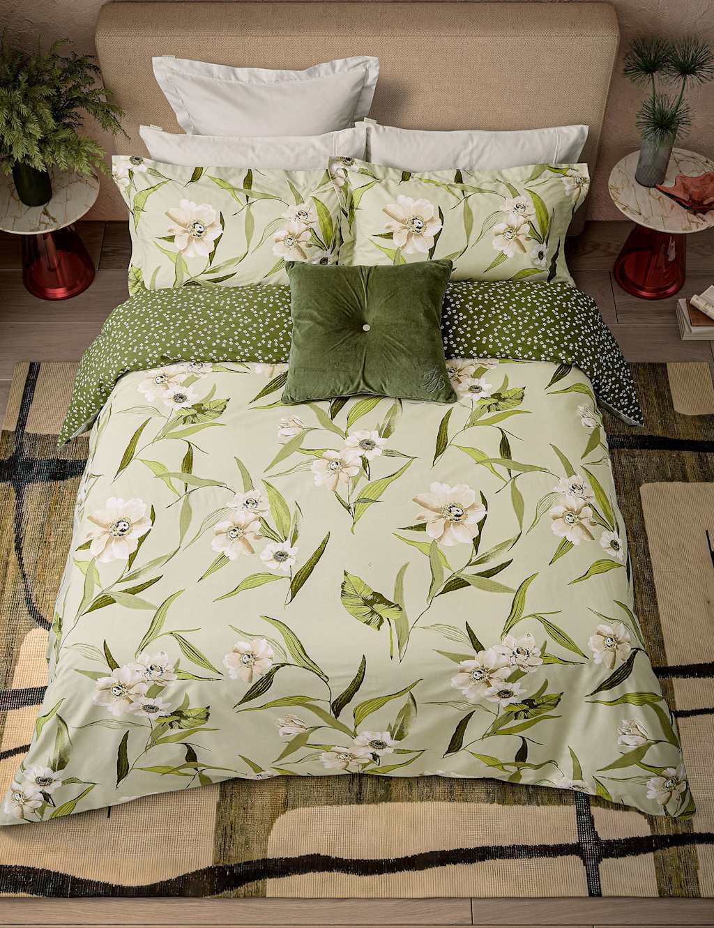 Ted Baker Pure Cotton Cabana Bedding Set Green