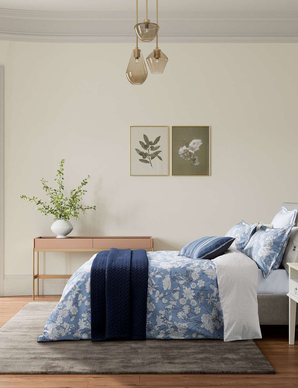 Bedeck Of Belfast Pure Cotton Liyana Bedding Set - Single (3 ft) - Chambray - Available at M&S