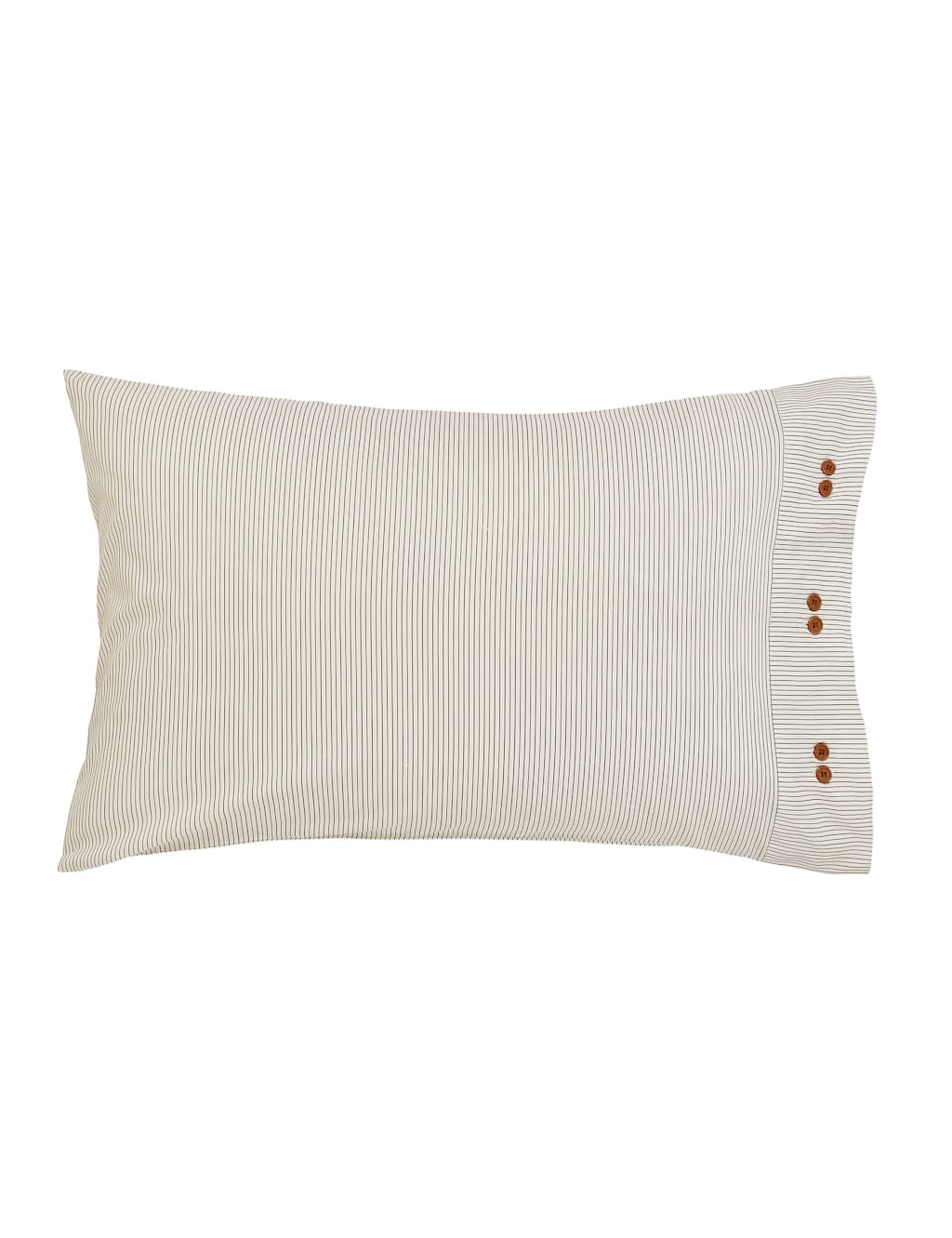 Bedeck Of Belfast 2 Pack Pure Cotton Alba Striped Pillowcases - Grey Mix - Available at M&S
