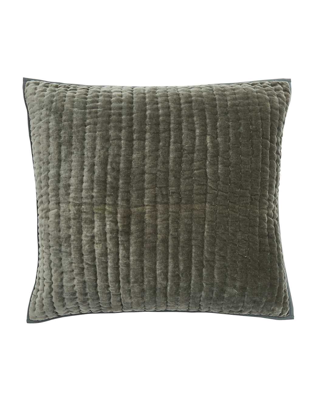 Bedeck Of Belfast Velvet 1000 Thread Count Square Pillowcase - Green - Available at M&S