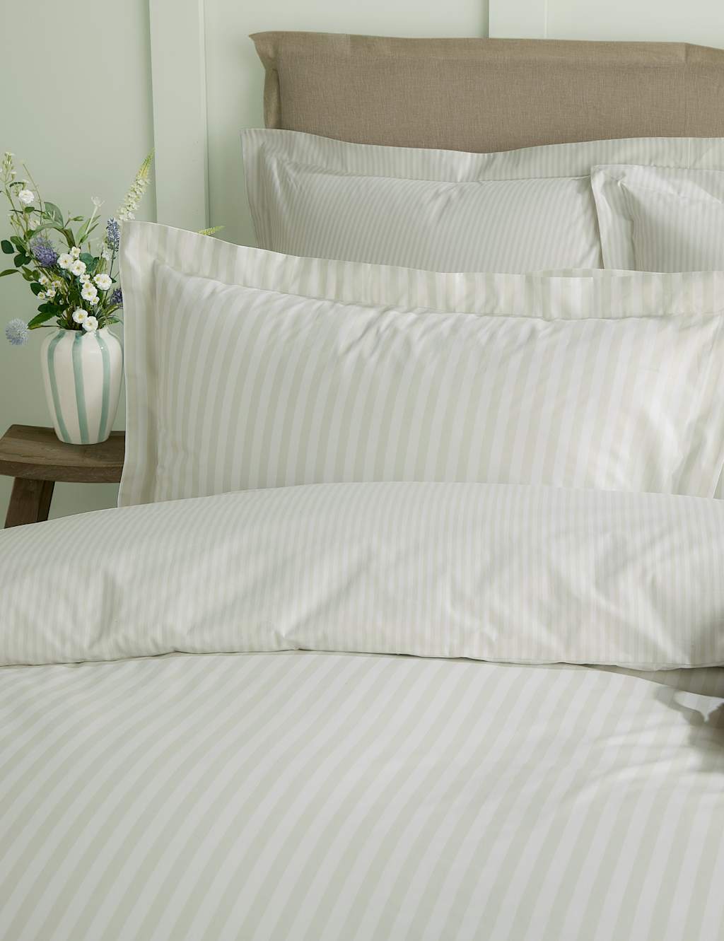 Sophie Allport 2 Pack Pure Cotton Uppingham Stripe Pillowcases - White Mix - Available at M&S