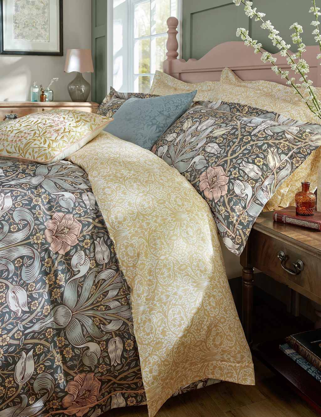 William Morris At Home 2 Pack Pure Cotton Sateen Oxford Pillowcases - Multi - Available at M&S