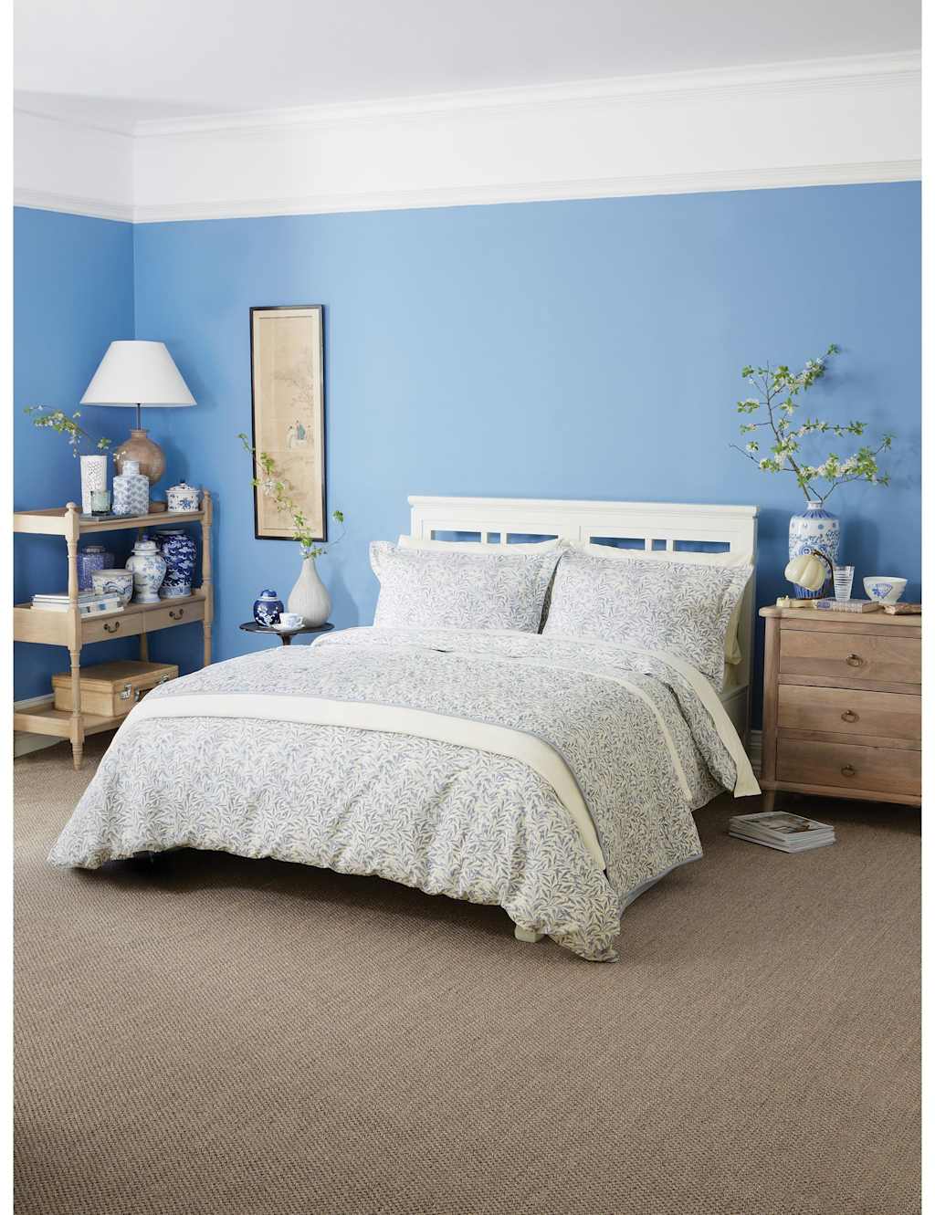 Morris & Co Pure Cotton Willow Bough Bedding Set - Single (3 ft) - Blue Mix - Available at M&S
