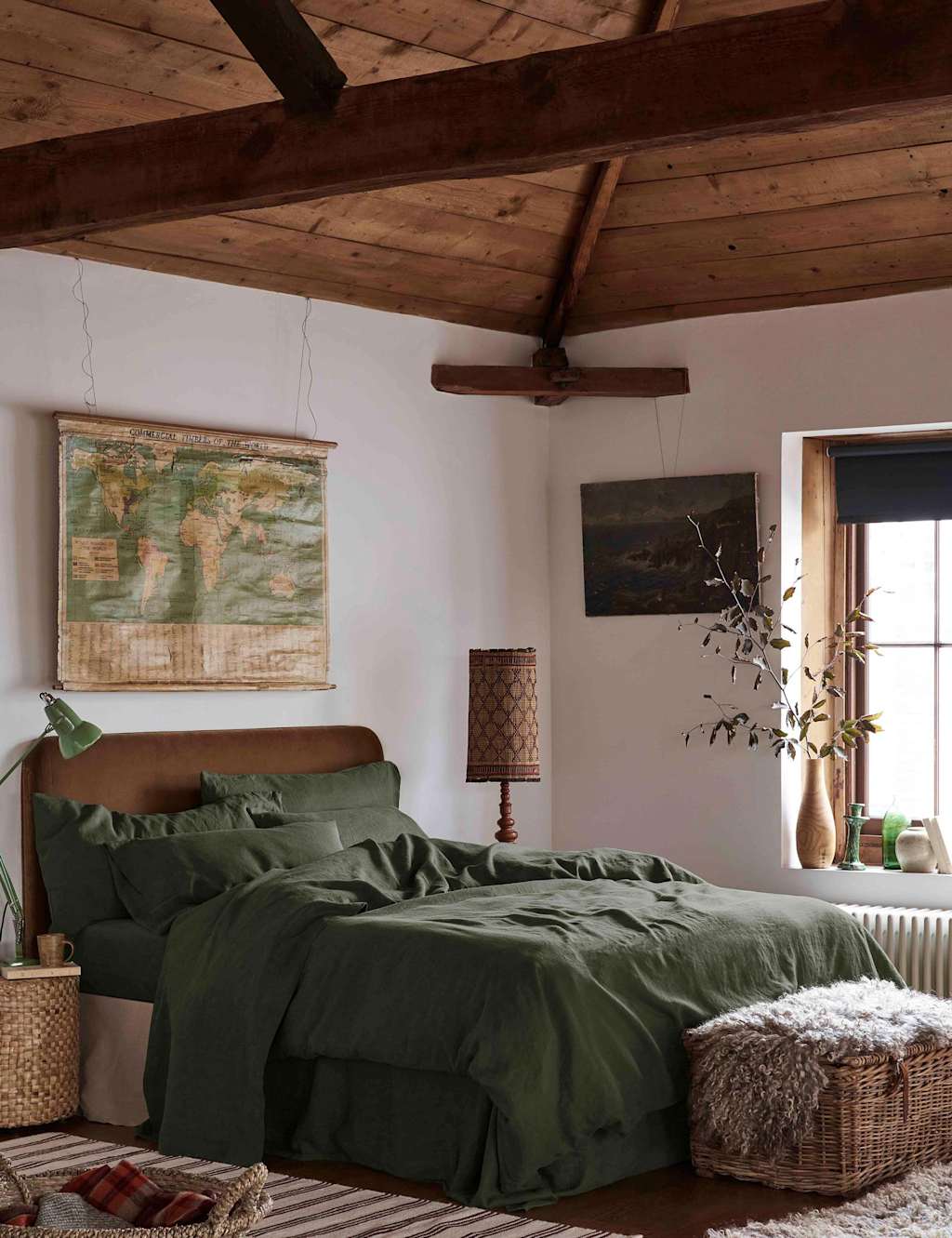 Piglet In Bed Pure Linen Duvet Cover - Single (3 ft) - Green - Available at M&S