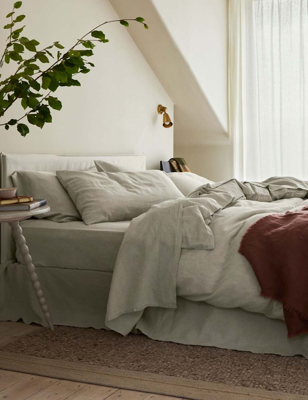 Piglet In Bed Pure Linen Duvet Cover - King Size (5 ft) - Oatmeal - Available at M&S