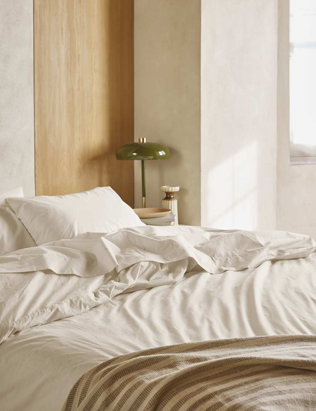 Piglet In Bed Washed Cotton Percale Duvet Cover - Single (3 ft) - Cream - Available at M&S