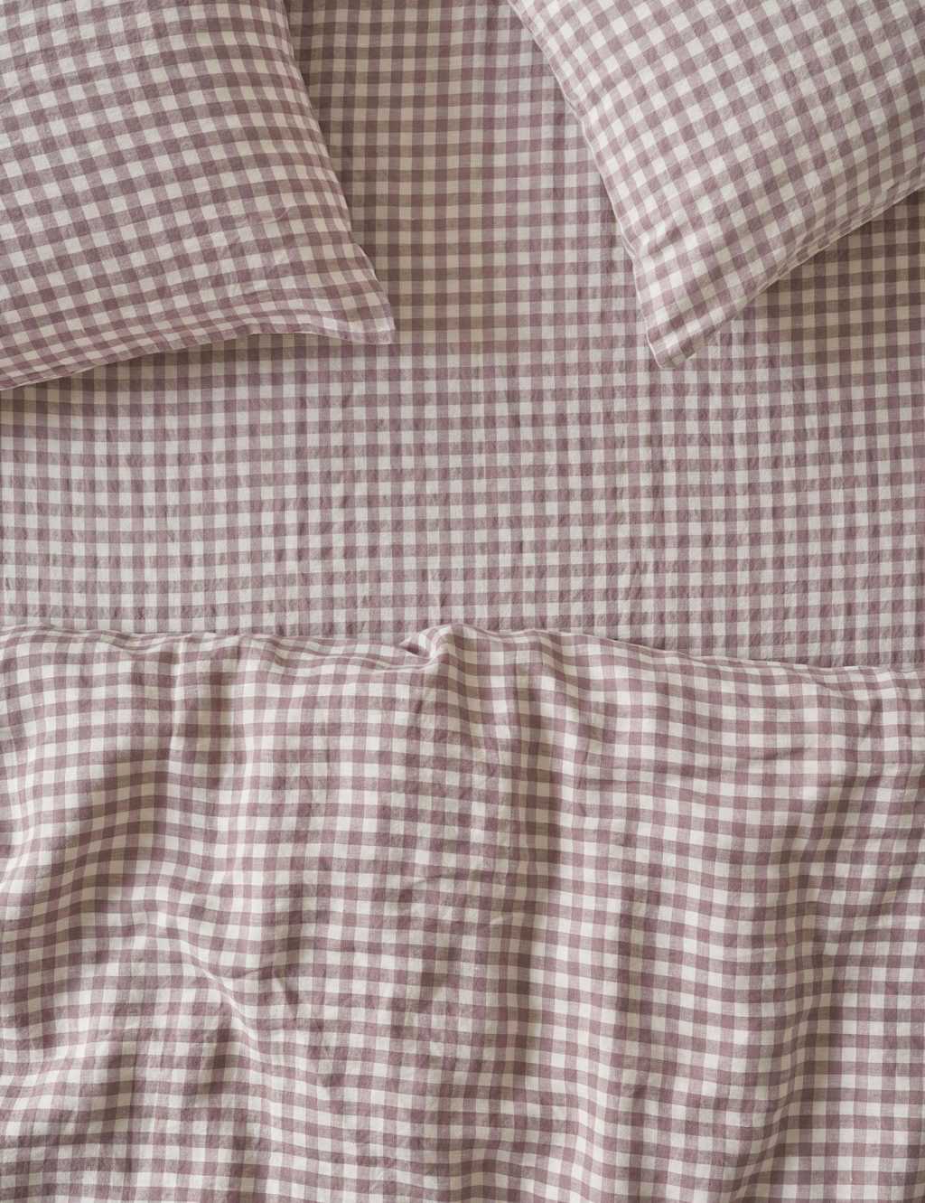 Piglet In Bed Linen Rich Gingham Fitted Sheet - Single (3 ft) - Pink Mix - Available at M&S