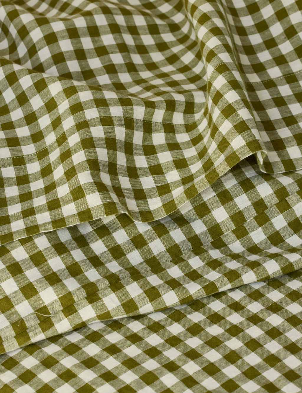 Piglet In Bed Linen Rich Gingham Flat Sheet - Single (3 ft) - Green Mix - Available at M&S