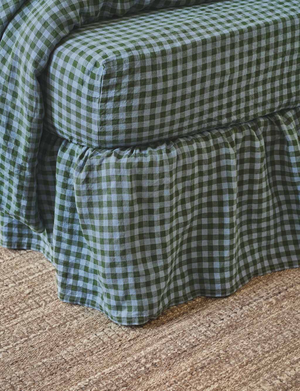 Piglet In Bed Linen Rich Gingham Valance Sheet - King Size (5 ft) - Multi - Available at M&S