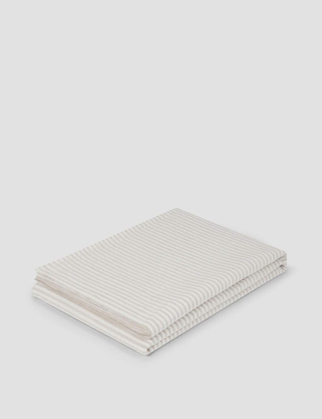 Piglet In Bed Pure Linen Striped Flat Sheet - Single (3 ft) - Oatmeal Mix - Available at M&S