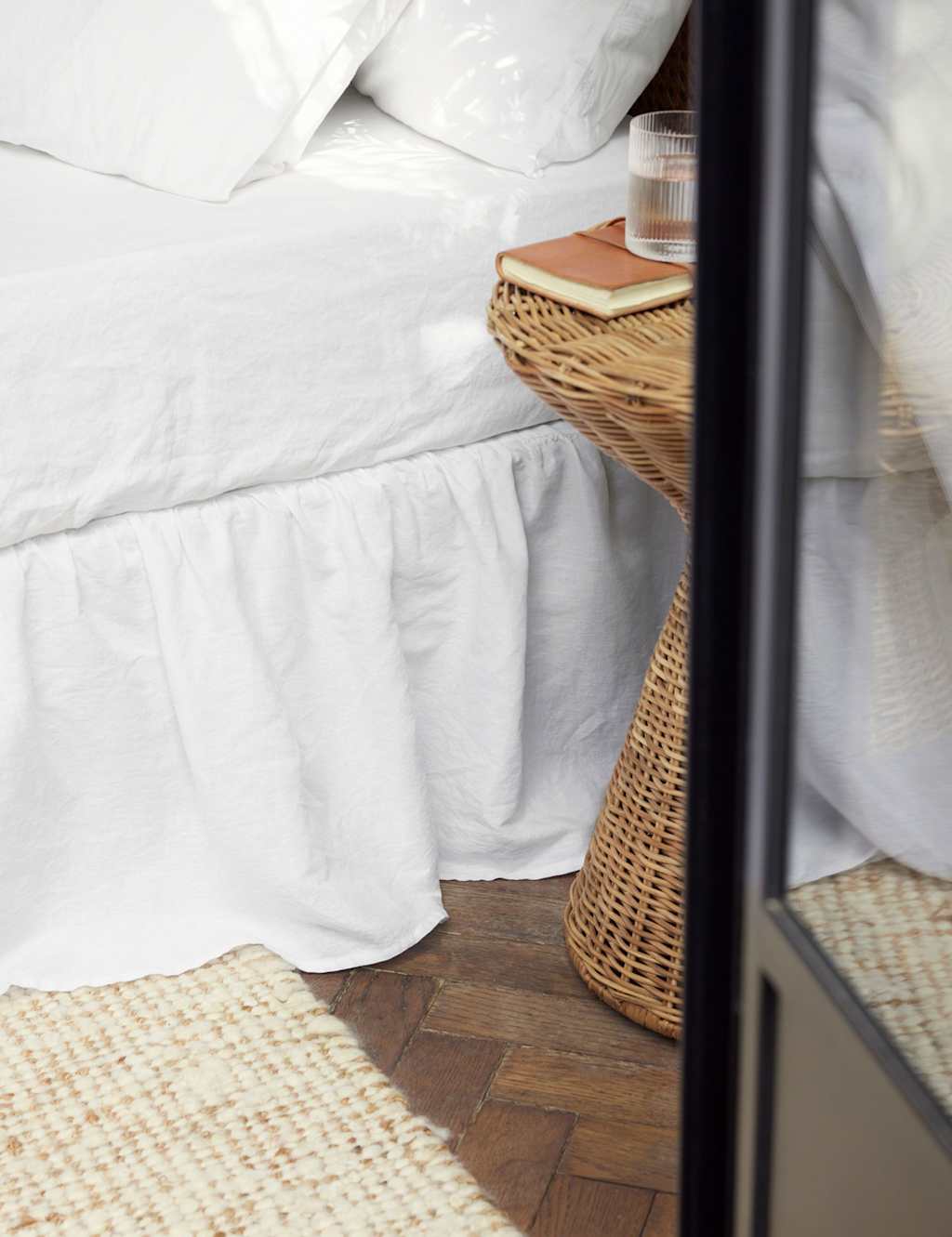 Piglet In Bed Pure Linen Fitted Sheet - Double (4 ft 6) - White - Available at M&S