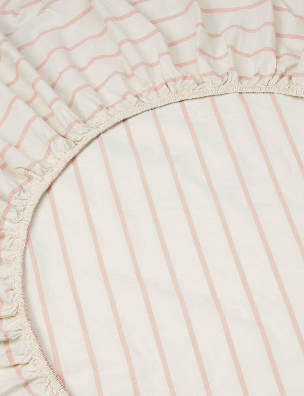 Piglet In Bed Pure Cotton Striped Fitted Sheet - Single (3 ft) - Pink Mix - Available at M&S