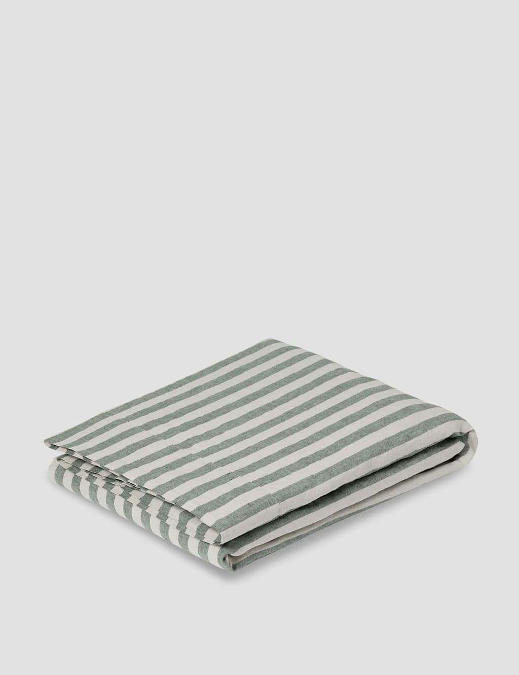 Piglet In Bed Linen Rich Striped Flat Sheet - Single (3 ft) - Green Mix - Available at M&S