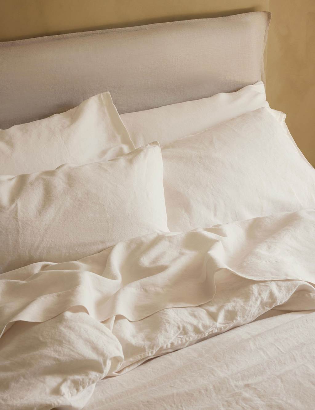 Piglet In Bed Pure Linen Pillowcase Set - Pearl - Available at M&S