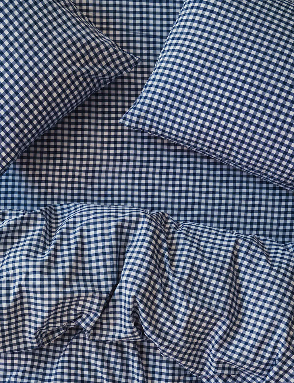 Piglet In Bed 2 Pack Pure Cotton Gingham Pillowcases - Blue Mix - Available at M&S