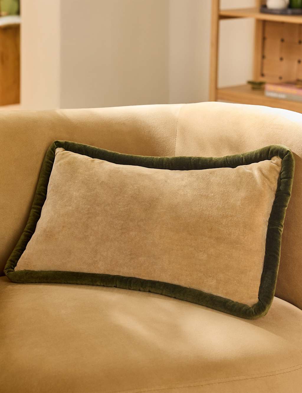 Made Velvet Huxley Cushion - Cream Mix - Available at M&S