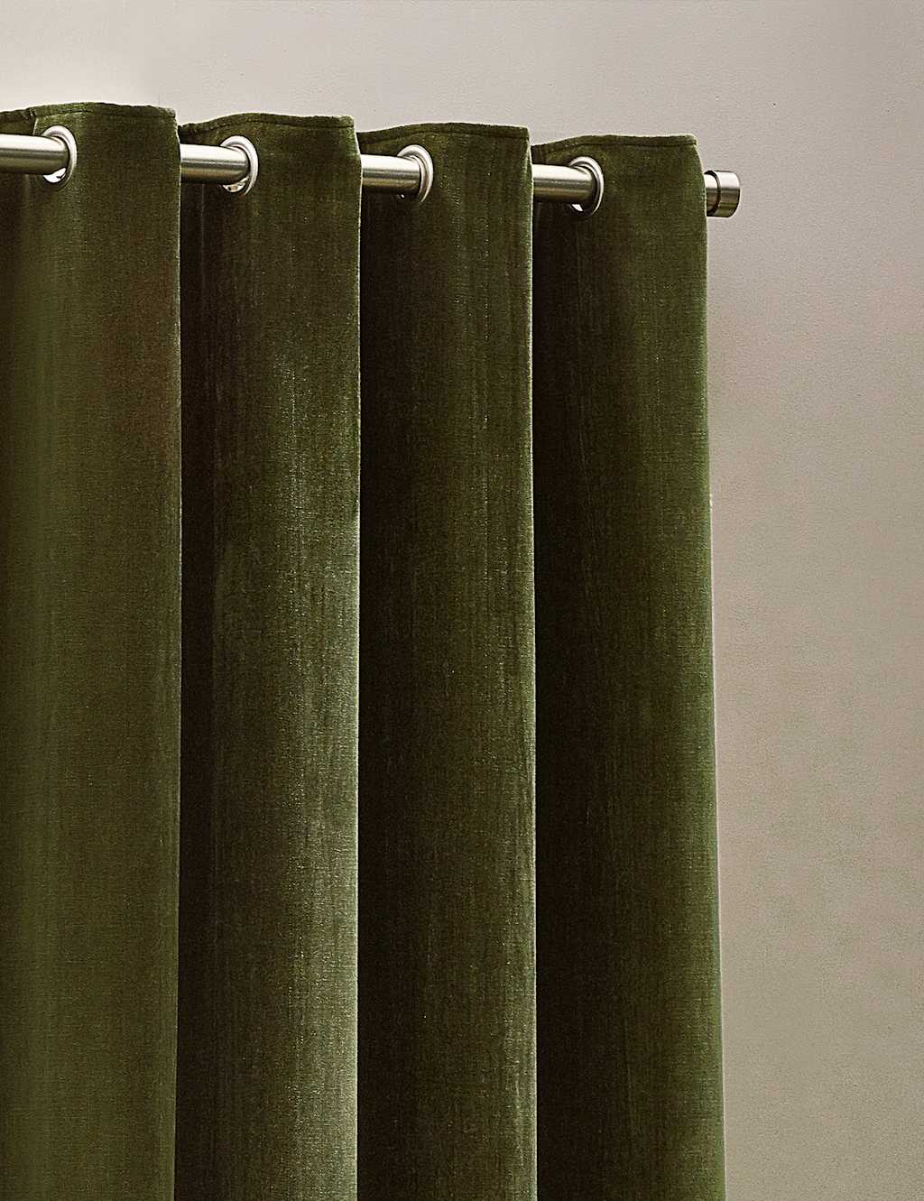 Yard Chenille Blackout Pencil Pleat Curtains - W218cm, Drop 183cm - Olive - Available at M&S