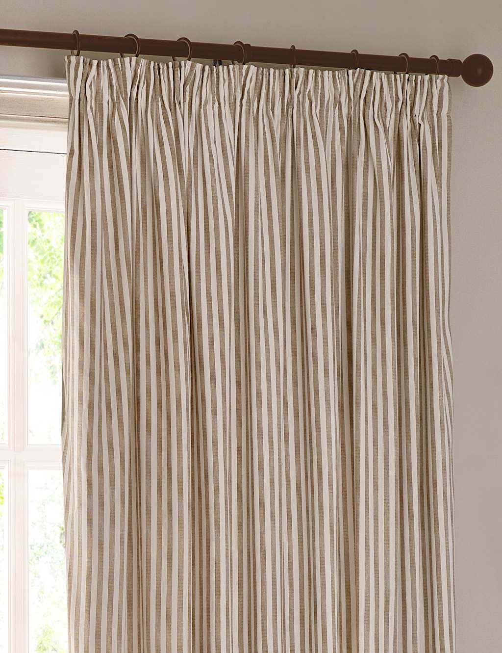 Yard Hebden Pure Cotton Striped Curtains - W218cm, Drop 183cm - Natural Mix - Available at M&S