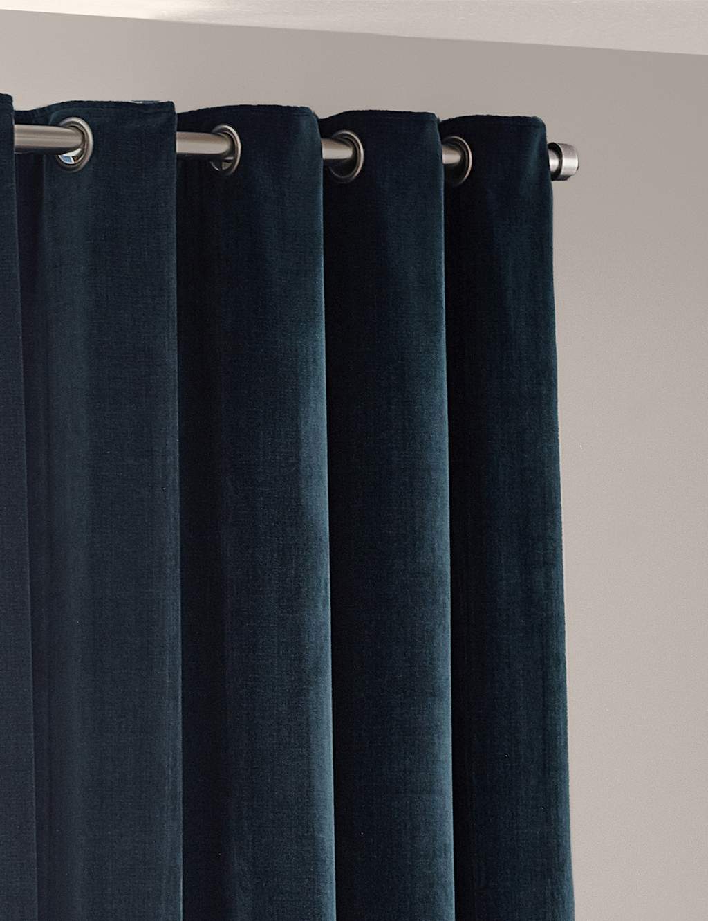 Yard Chenille Velvet Eyelet Curtains - W168cm, Drop 183cm - Navy - Available at M&S