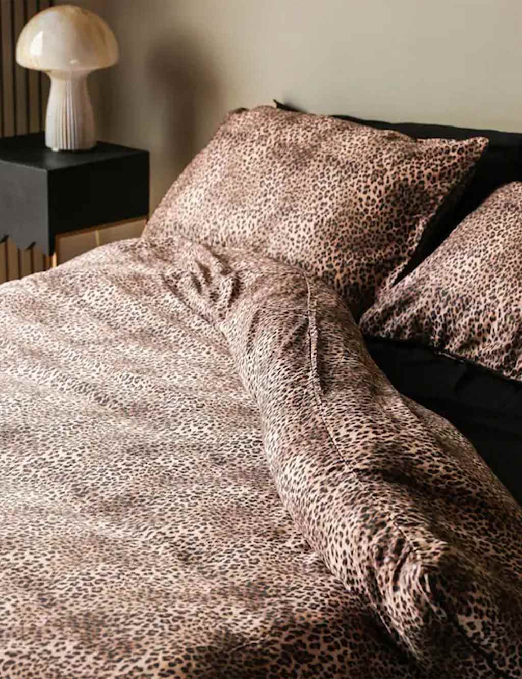 Rockett St George Pure Cotton Sateen Leopard Love Duvet Set - Double (4 ft 6) - Brown Mix - Available at M&S