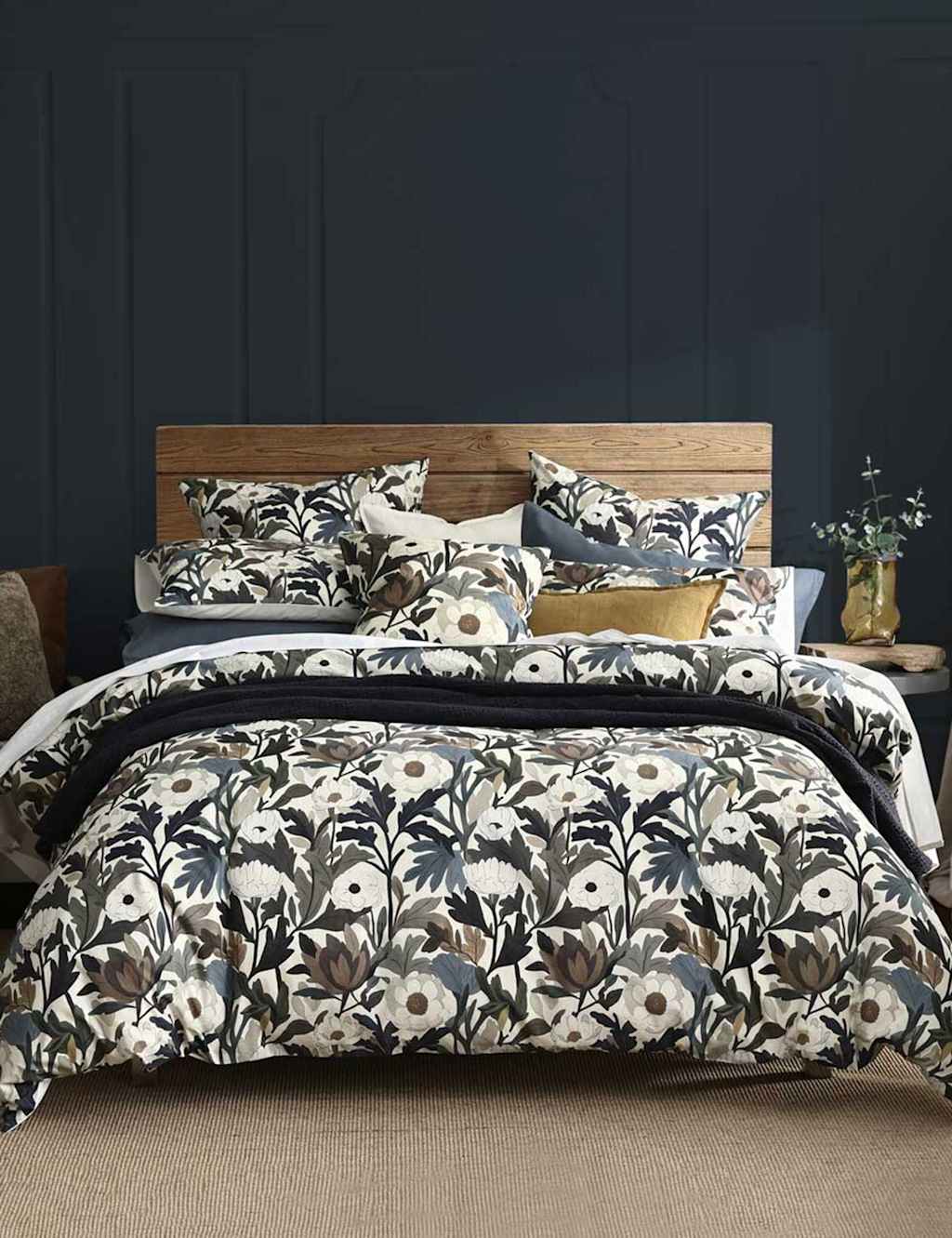 Mm Linen Pure Cotton Harriet Floral Bedding Set - King Size (5 ft) - Multi - Available at M&S