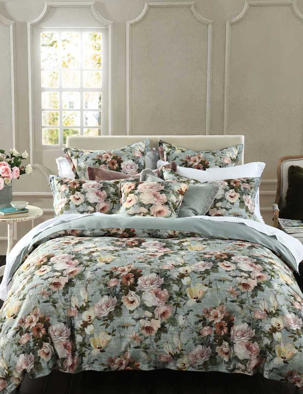 Mm Linen Pure Cotton Odile Bedding Set - King Size (5 ft) - Multi - Available at M&S