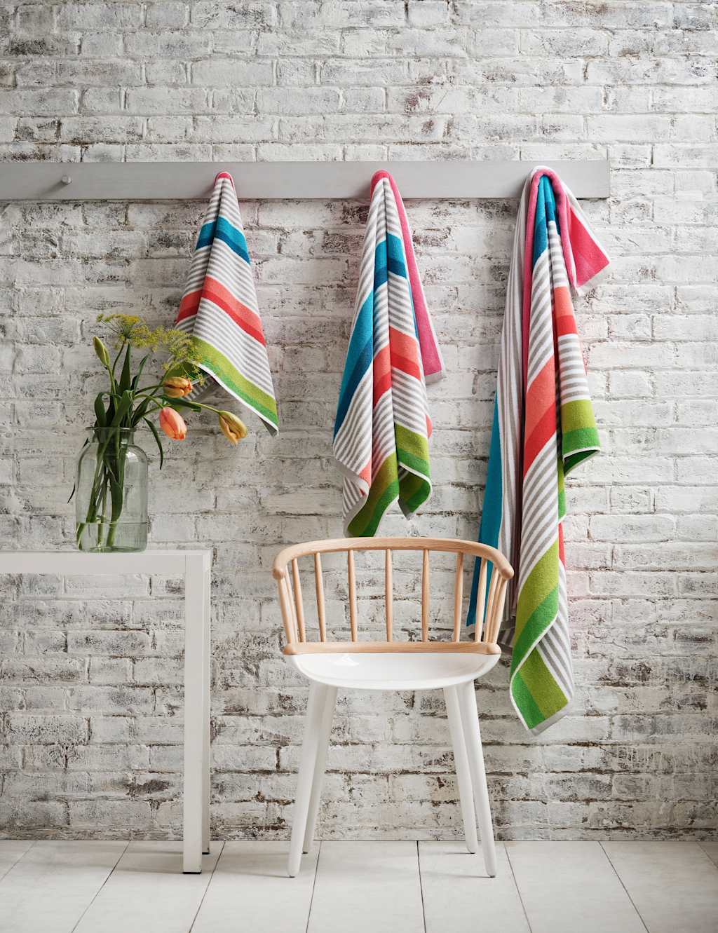 Designers Guild Pure Cotton Striped Towel - Bath Towel - Multi - Available at M&S
