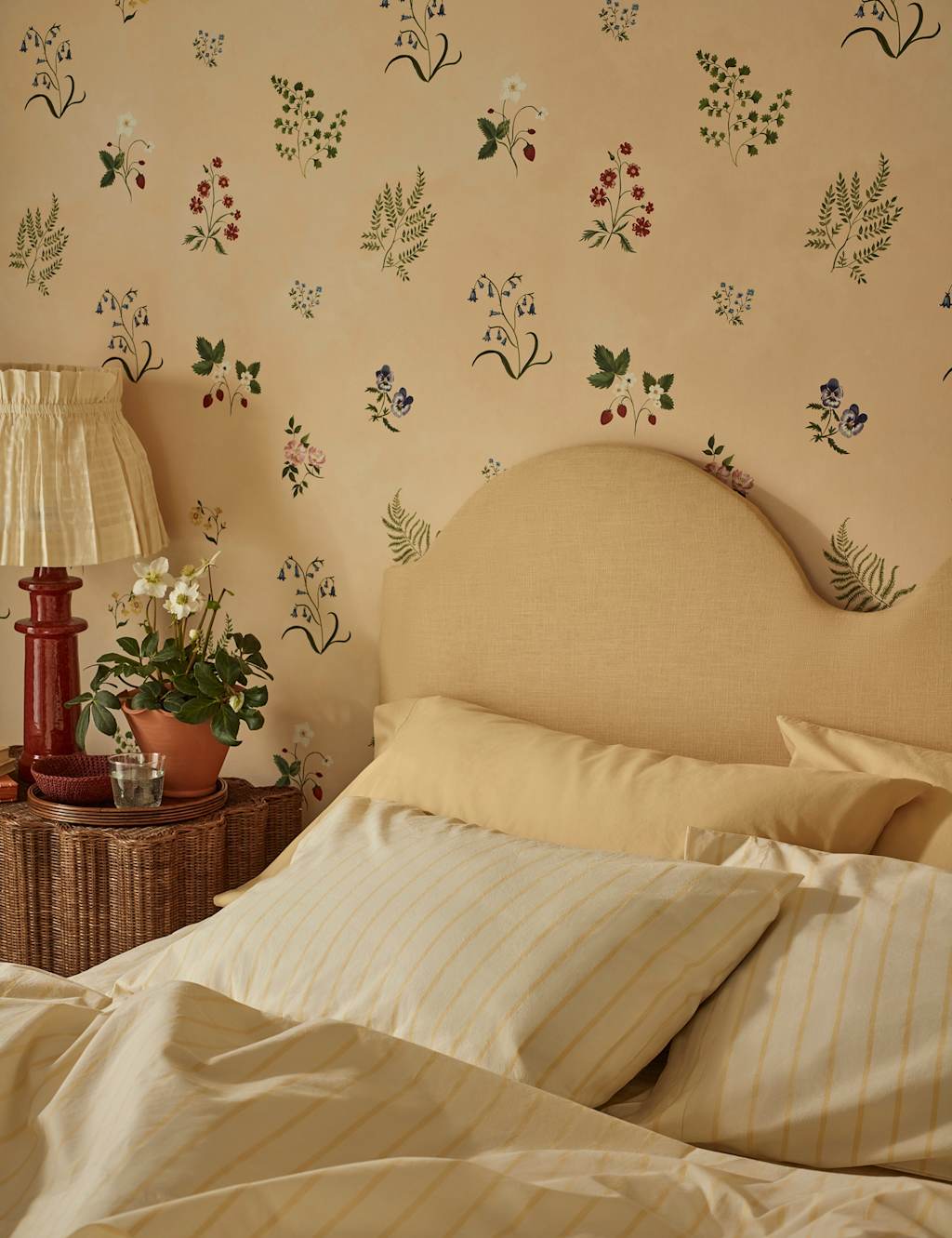 Piglet In Bed 2 Pack Pure Cotton Slumber Stripe Pillowcases - Yellow Mix - Available at M&S
