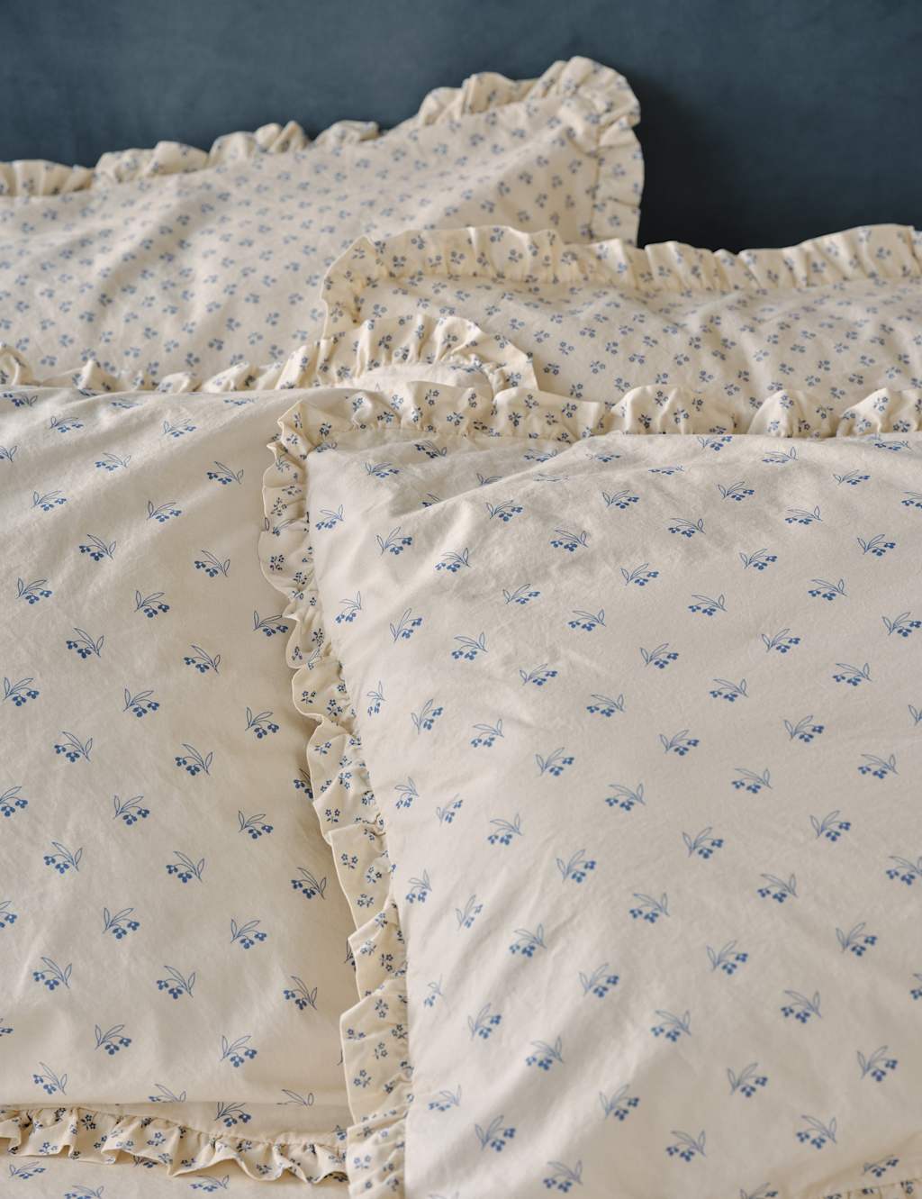 Piglet In Bed 2 Pack Washed Cotton Martha Pillowcases - Blue Mix - Available at M&S