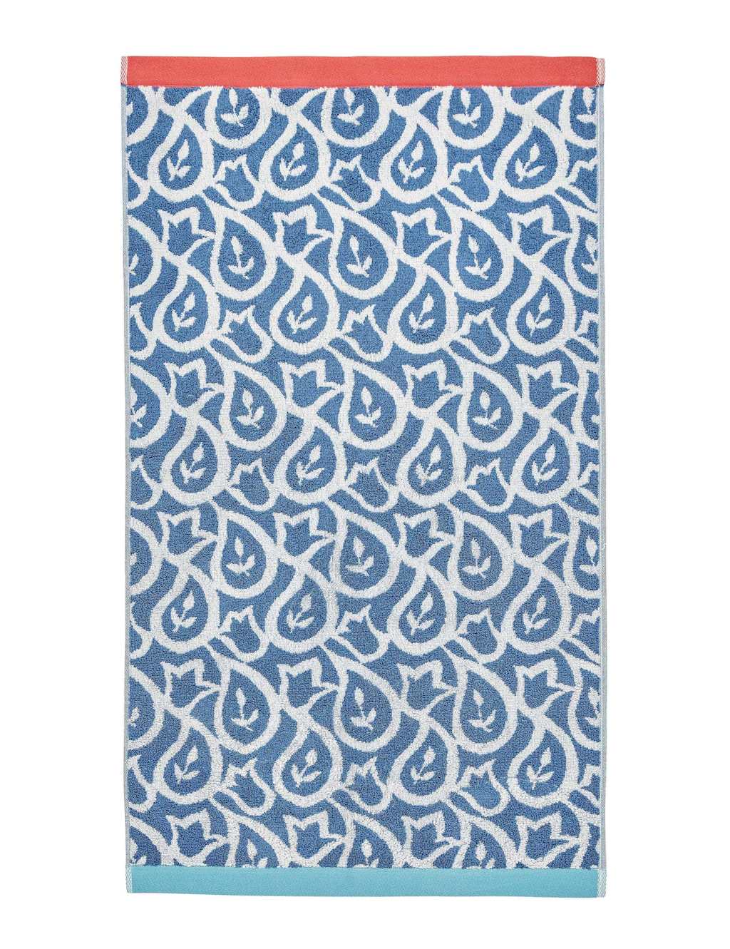 Land & Shore Pure Cotton Corie Towel - Bath Sheet - Blue Mix - Available at M&S