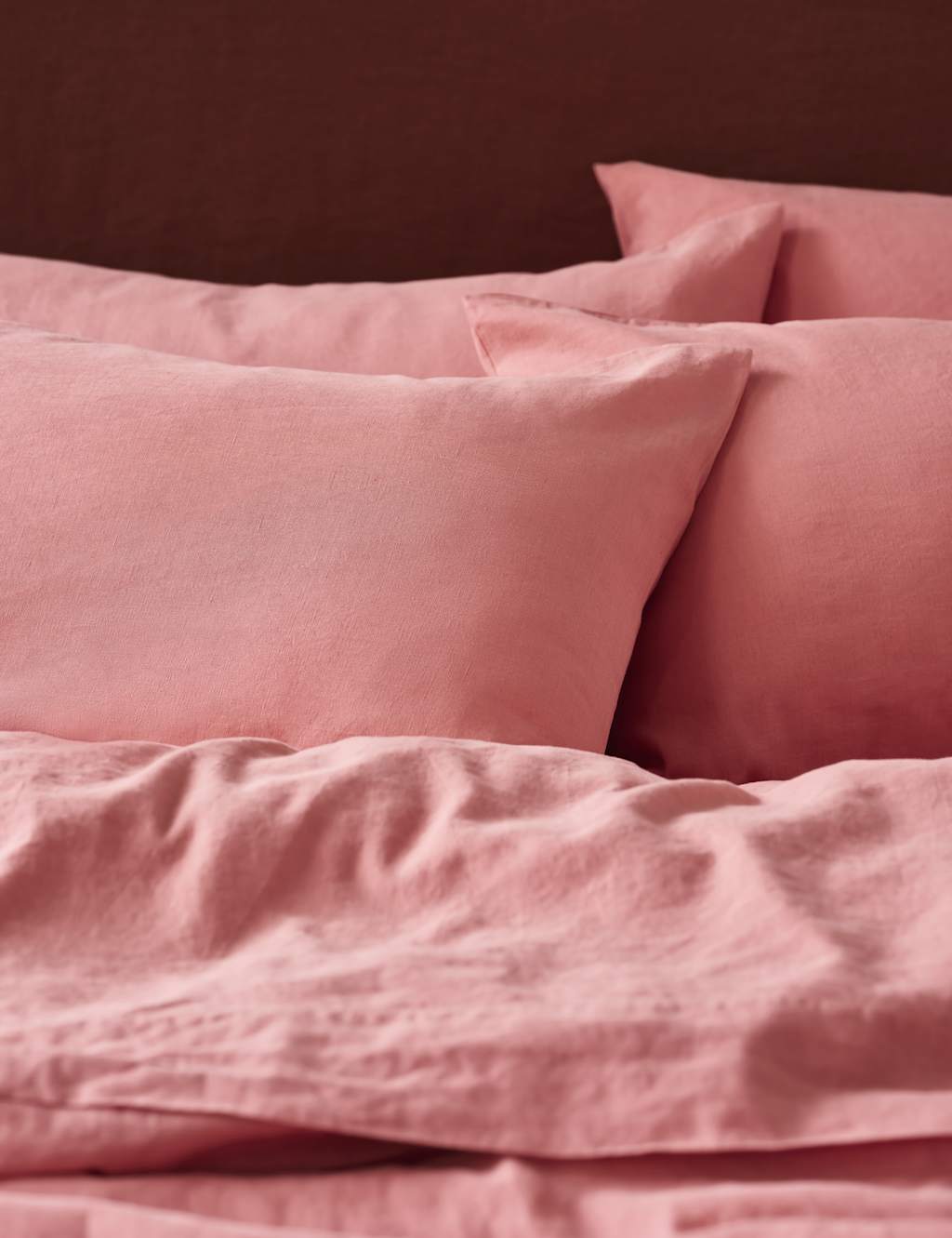 Piglet In Bed 2 Pack Linen Rich Pillowcases - Pink - Available at M&S