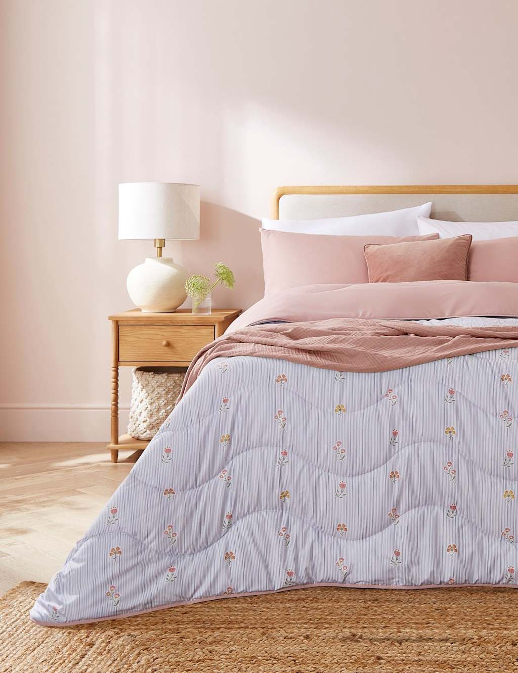Nightlark Vintage Stripes Coverless Duvet & Pillowcase - Single (3 ft) - White Mix - Available at M&S