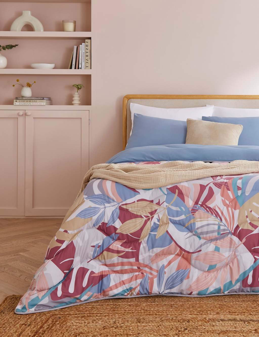 Nightlark Palm Print 10.5 Tog Coverless Duvet & Pillowcase - King Size (5 ft) - Multi - Available at M&S
