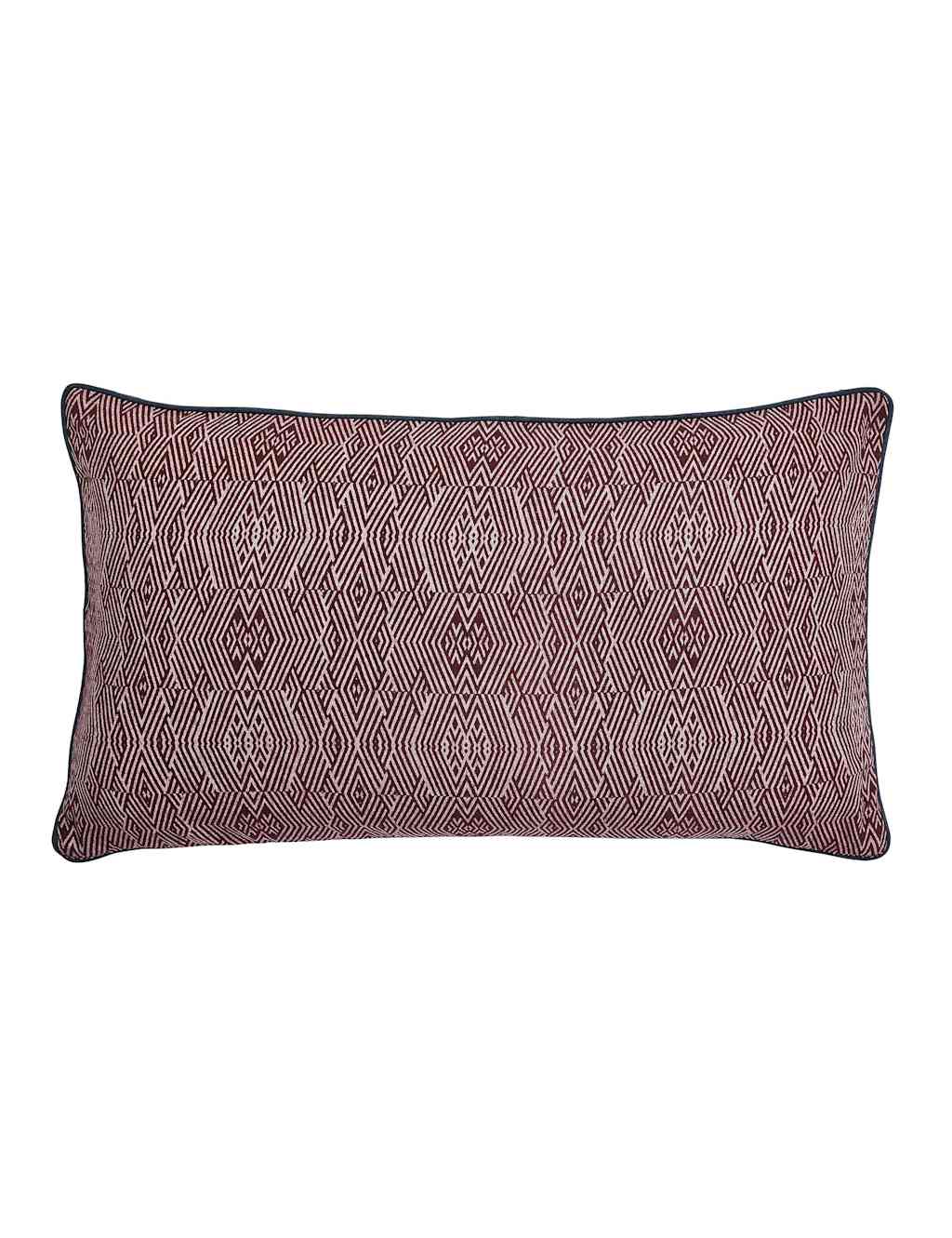 Bedeck Of Belfast Katara/Umma Pure Cotton Geometric Cushion - Burgundy - Available at M&S