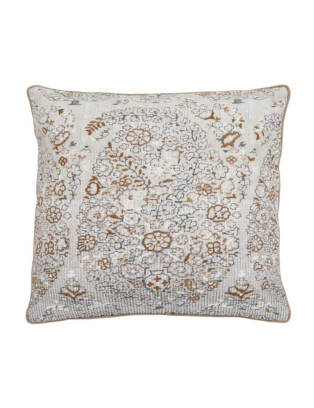 Bedeck Of Belfast Alba/Maira Pure Cotton Cushion - Cream Mix - Available at M&S